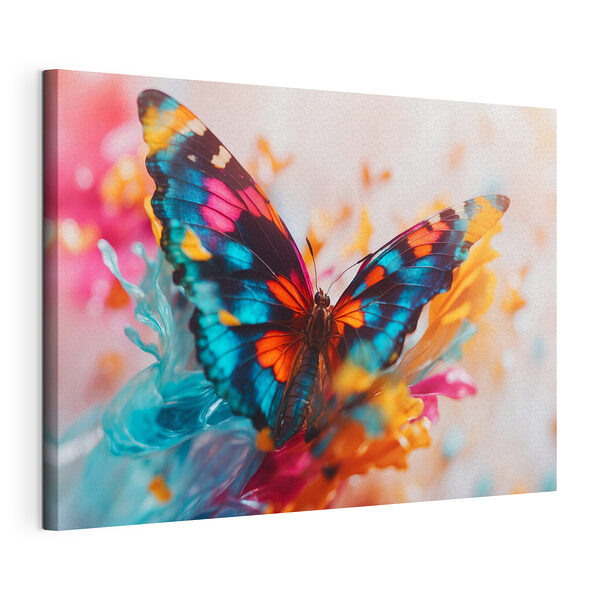 Vlinder op een bloem Canvas Schilderijen Vlinder op een bloem