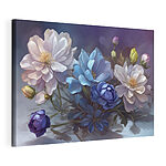 Canvas Schilderijen Schilderij van bloemen op een tafel