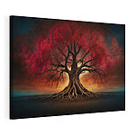 Canvas Schilderijen Boom met rode bladeren