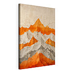 Canvas Schilderijen Schilderij van bergen in oranje en wit