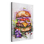 Canvas Schilderijen Aquarel van een hamburger