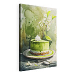 Canvas Schilderijen Aquarel van een taart