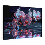 Canvas Schilderijen Neonbloesems dansen op water