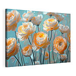 Canvas Schilderijen Groep bloemen op stelen