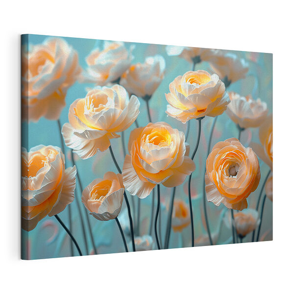 Groep bloemen op stelen Canvas Schilderijen Groep bloemen op stelen