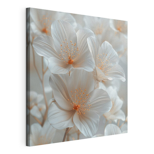 Groep witte bloemen Canvas Schilderijen Groep witte bloemen