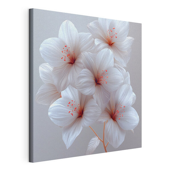 Groep witte bloemen Canvas Schilderijen Groep witte bloemen