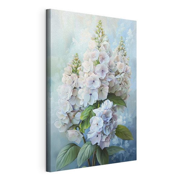 Elegante hortensia's in zacht licht Canvas Schilderijen Elegante hortensia's in zacht licht