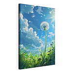 Canvas Schilderijen Paardenbloem in de lucht
