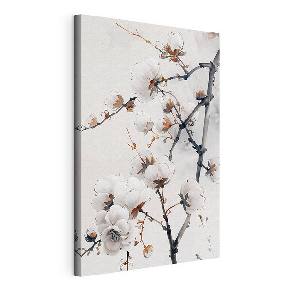 Canvas Schilderijen Elegante bloei op kunstige tak