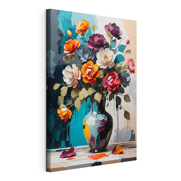Canvas Schilderijen Vaas met bloemen erin