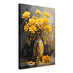 Canvas Schilderijen Vaas met gele bloemen
