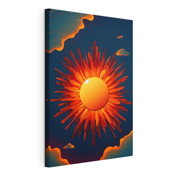 Zon met een felle zon aan de hemel Canvas Schilderijen Zon met een felle zon aan de hemel