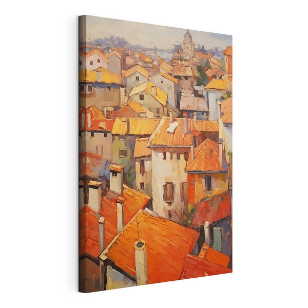 Schilderij van een stad Canvas Schilderijen Schilderij van een stad