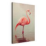 Canvas Schilderijen Flamingo staand in water
