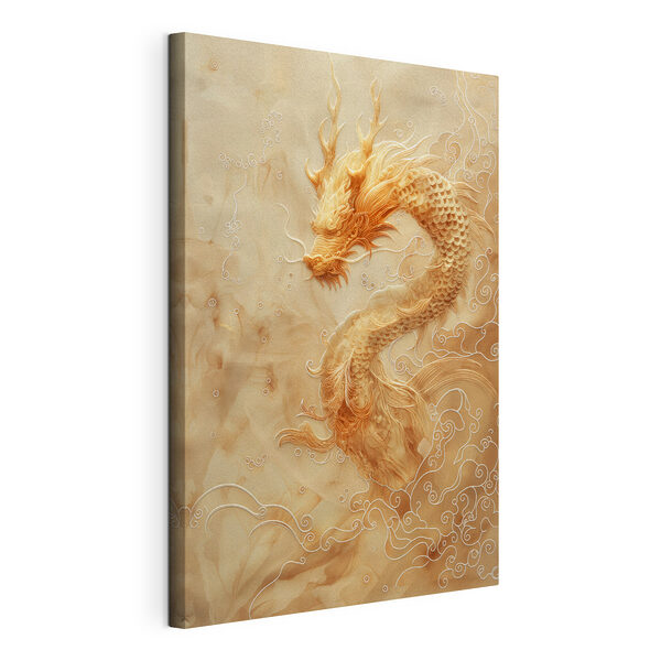 Majestueuze draak zweeft door mist Canvas Schilderijen Majestueuze draak zweeft door mist