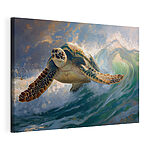 Canvas Schilderijen Zeeschildpad zwemmend in de oceaan