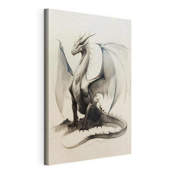 Canvas Schilderijen Tekening van een draak