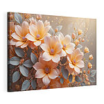 Canvas Schilderijen Groep bloemen met bladeren