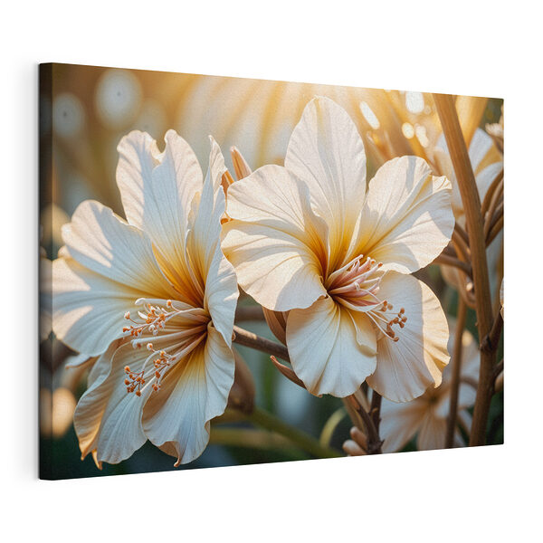 Canvas Schilderijen Zonovergoten bloemen dansen in het licht