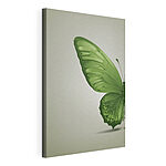Canvas Schilderijen Groene vlinder met vleugels