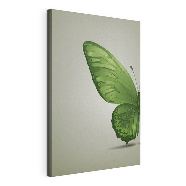 Groene vlinder met vleugels Canvas Schilderijen Groene vlinder met vleugels