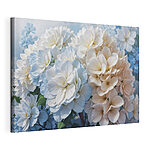 Canvas Schilderijen Groep witte en blauwe bloemen