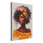 Canvas Schilderijen Vrouw met bloemen in haar haar