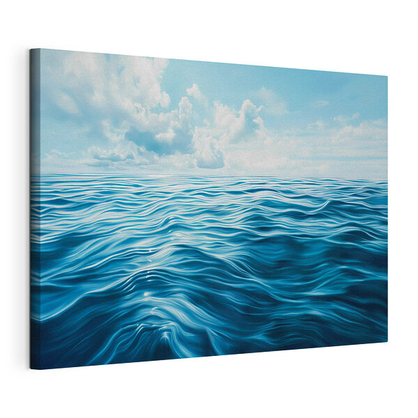 Blauwe oceaan met wolken in de lucht Canvas Schilderijen Blauwe oceaan met wolken in de lucht