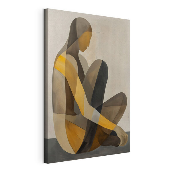 Schilderij van een zittende vrouw Canvas Schilderijen Schilderij van een zittende vrouw