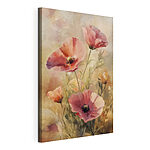 Canvas Schilderijen Schilderij van roze bloemen