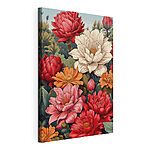 Canvas Schilderijen Levendige bloemen barsten van het leven
