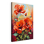 Canvas Schilderijen Schilderij van rode bloemen