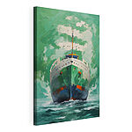 Canvas Schilderijen Schilderij van een schip in het water