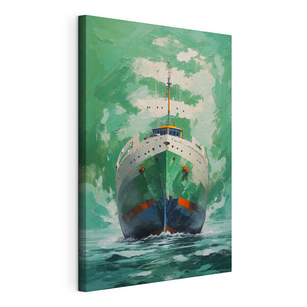 Schilderij van een schip in het water Canvas Schilderijen Schilderij van een schip in het water