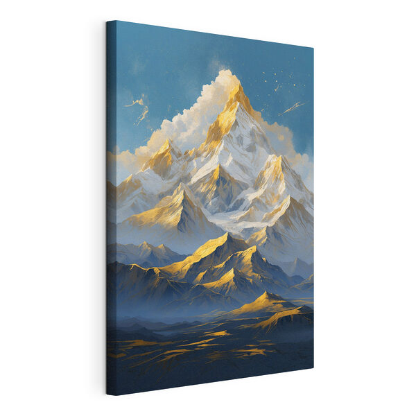 Bergketen met sneeuw en wolken Canvas Schilderijen Bergketen met sneeuw en wolken