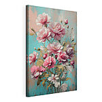Canvas Schilderijen Schilderij van roze bloemen