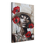Canvas Schilderijen Vrouw met bloemen in haar haar