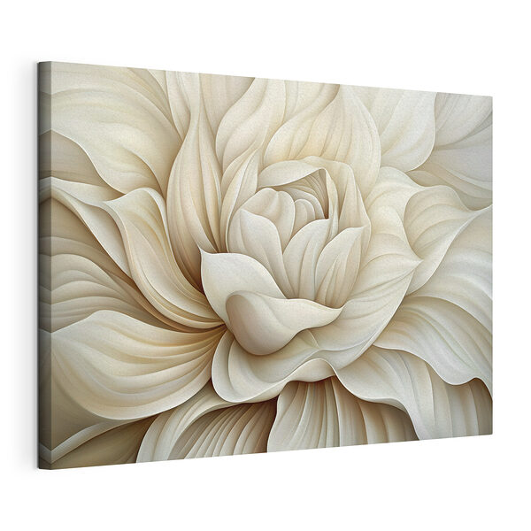 Elegante wervelingen in romige bloei Canvas Schilderijen Elegante wervelingen in romige bloei