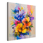 Canvas Schilderijen Schilderij van bloemen op een witte achtergrond