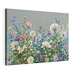 Canvas Schilderijen Groep bloemen en bladeren