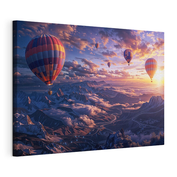 Canvas Schilderijen Hete luchtballonnen in de lucht
