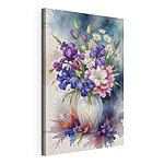 Canvas Schilderijen Schilderij van bloemen in een vaas