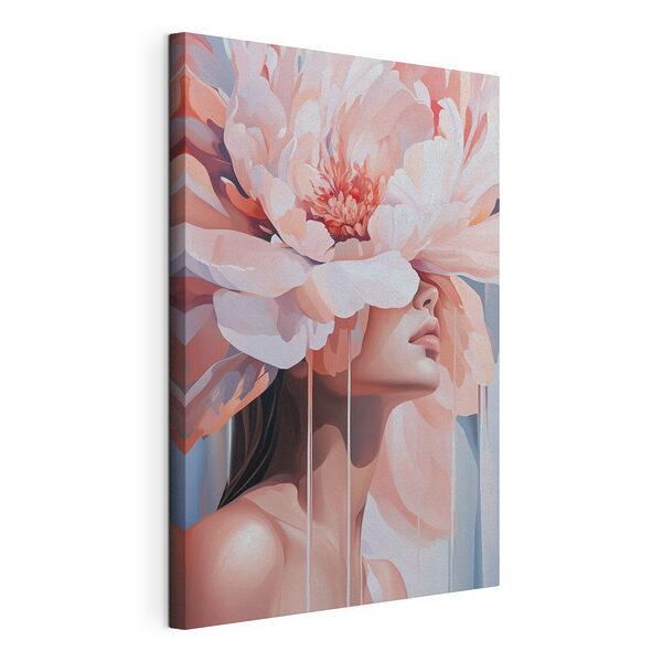 Canvas Schilderijen Vrouw met bloemen op haar hoofd