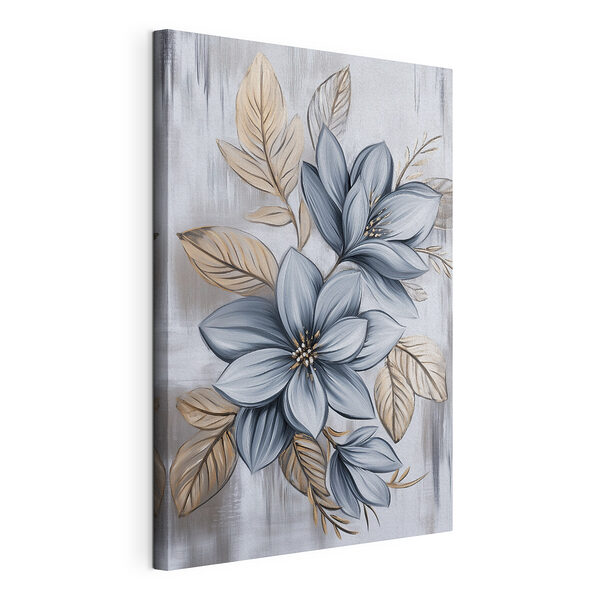 Schilderij van bloemen en bladeren Canvas Schilderijen Schilderij van bloemen en bladeren