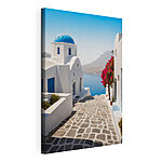Canvas Schilderijen Canvas prints White buildings with a blue dome and a blue roof