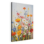 Canvas Schilderijen Een levendig veld vol kleurrijke bloesems