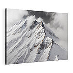 Canvas Schilderijen Berg met sneeuw en wolken