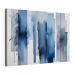 Canvas Schilderijen Blauw-wit gestreepte achtergrond