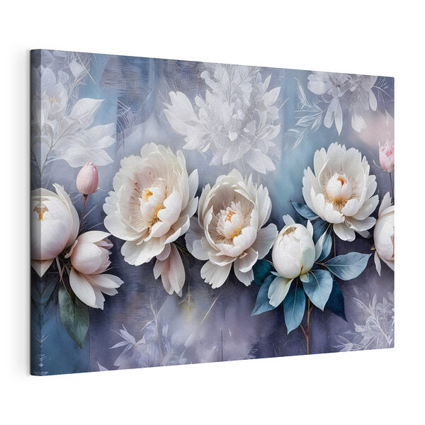 Groep witte bloemen Canvas Schilderijen Groep witte bloemen